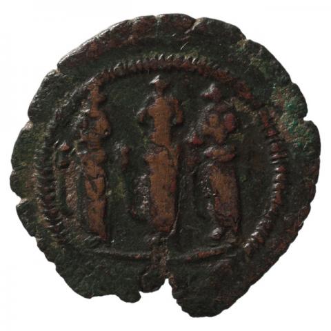 Three emperors after Byzantine model standing frontally 