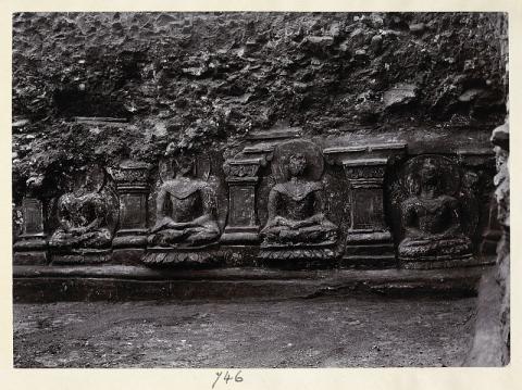 B. Detail of the stupa base with meditating Buddhas from the final construction phase of the monument (7th century CE). (© The British Library Board, Photo 1006/2, 746)