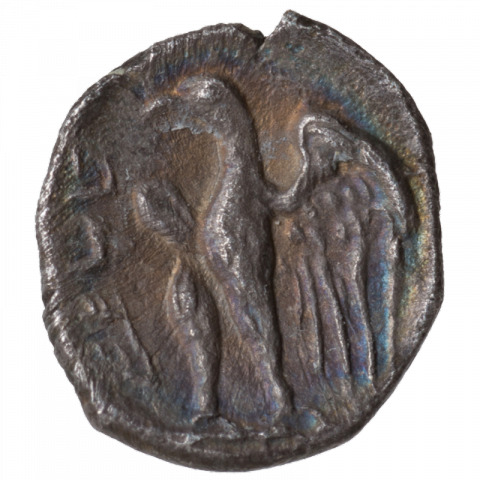 Standing eagle; Paleo-Hebrew: YHDH (Yehudah)
