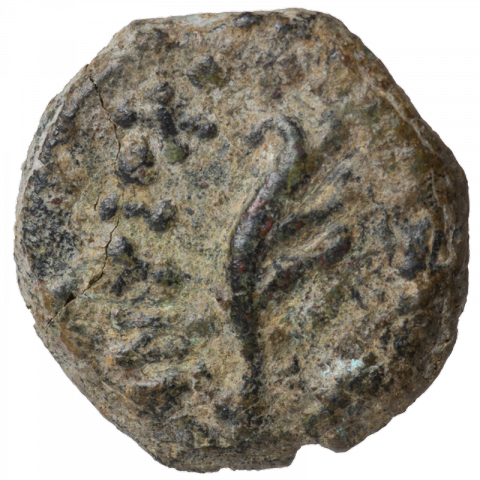 Aplustre; Greek: [BAΣIΛEΩΣ] / ANTIOXOY ([coin of] king Antiochus)