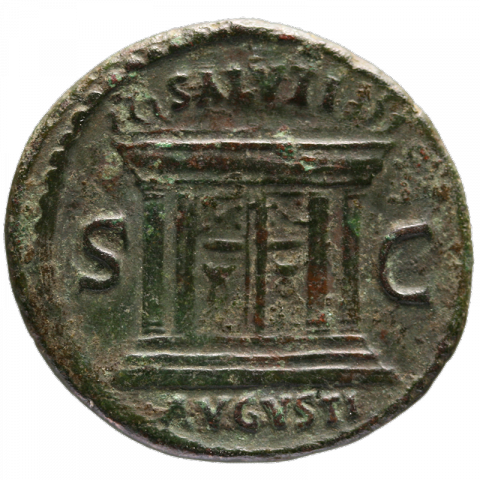 Altar; Latin: SALVTI / AVGVSTI, S - C (to the welfare if the Augustus)