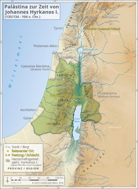 Palästina zur Zeit von Johannes Hyrkanos I. (135/134 - 104 v. Chr.)