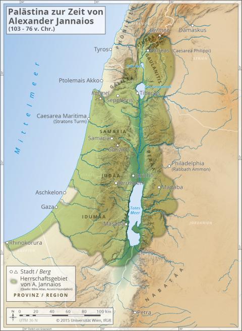 Palästina zur Zeit von Alexander Jannaios (103 - 76 v. Chr.)