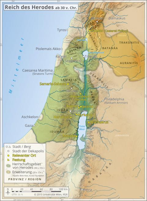 Dominion of Herod about 30 BCE