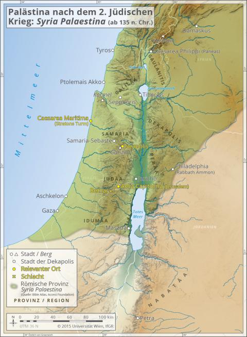 Palästina nach dem 2. Jüdischen Krieg: Syria Palaestina (ab 135 n. Chr.)